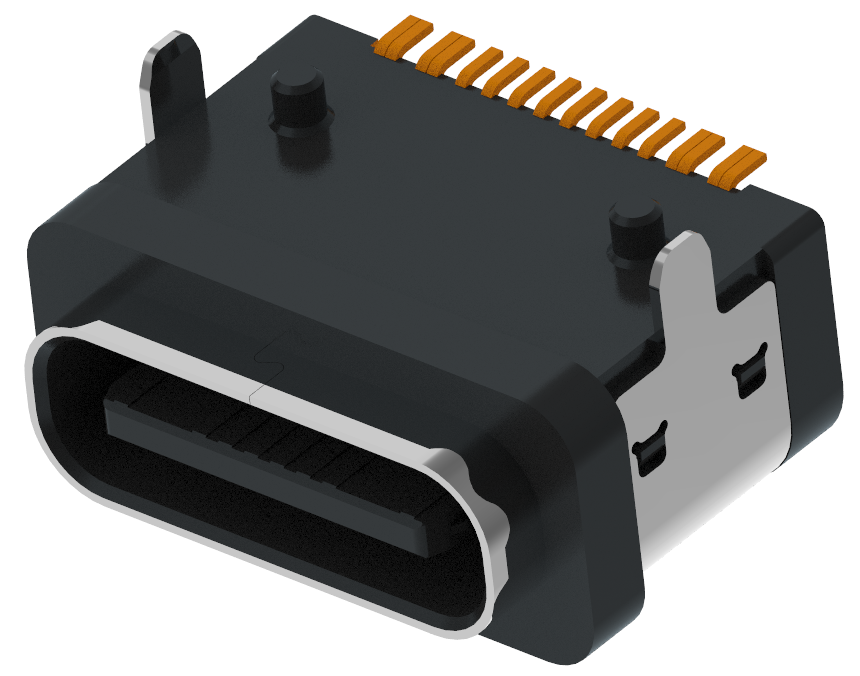 XB-TYPE C 16P-15-X XB防水USB TYPE C插座SMD 16P板上防水母座(2脚B款)